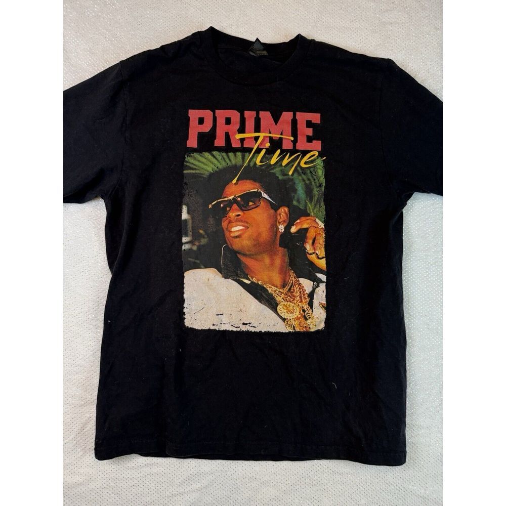 Deion Sanders Prime Time Draft‎ Day Vintage Graphic T Shirt Men's Large Gildan